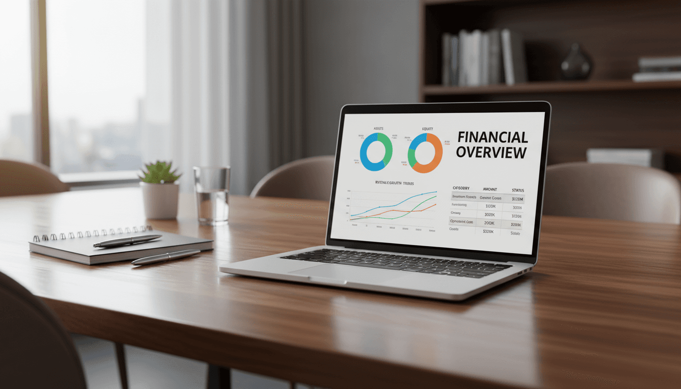Modern bookkeeping dashboard interface showing reconciled accounts and financial reports